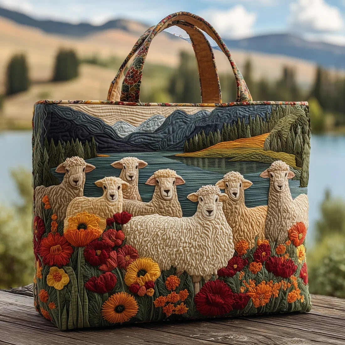 Sac fait main – Moutons au Bord du Lac