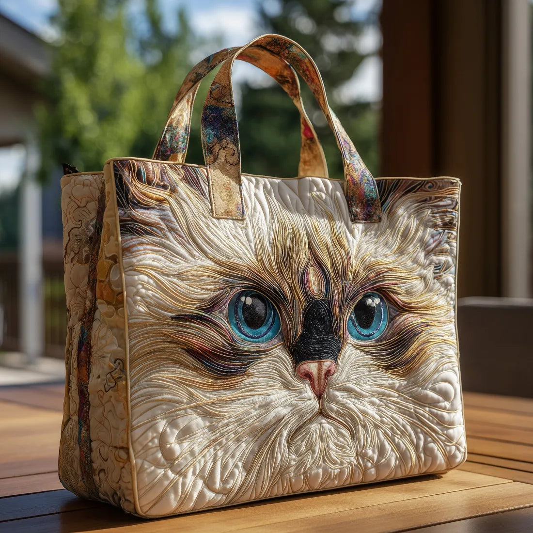 Sac artisanal – Chat Blanc aux Yeux Bleus