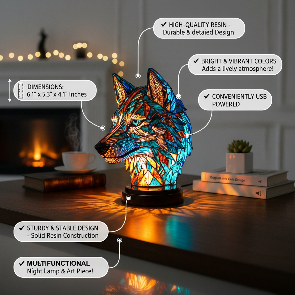 Lampe Charming Wolf Shaped Bo