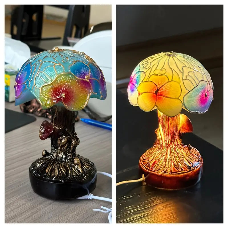 Lampe Bohemian Chic Floral Mushroom