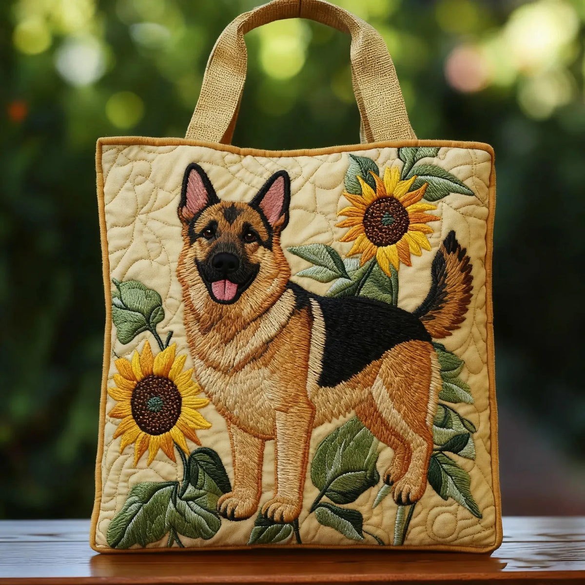 Sac fait main – Berger Allemand Fleuri