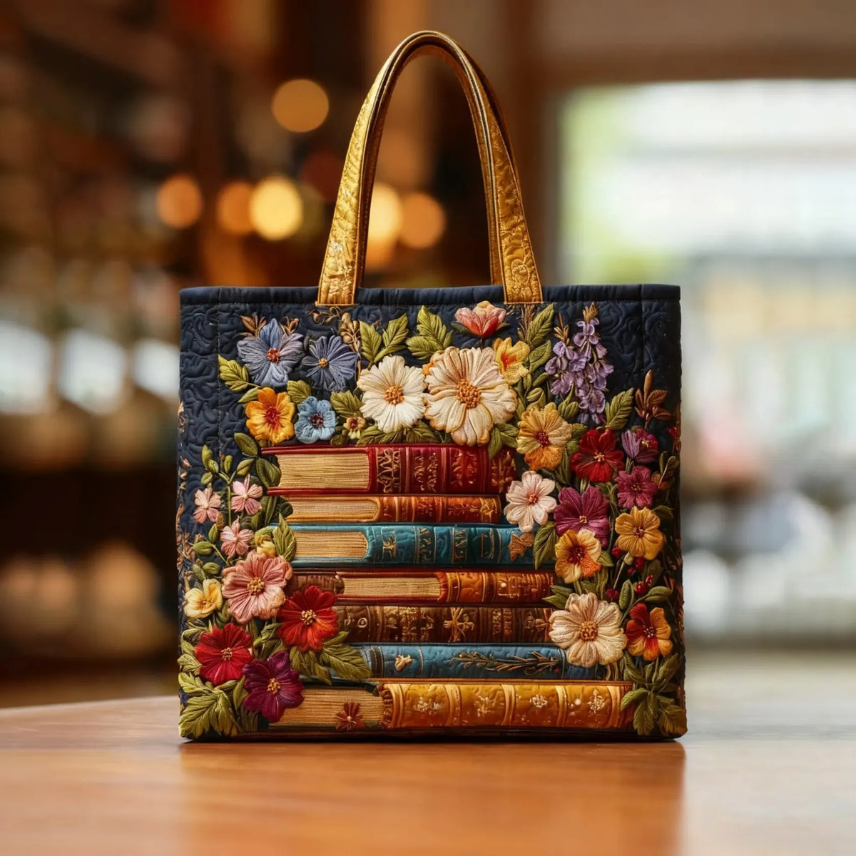 Sac fait main – Imprimé Floral et Livres