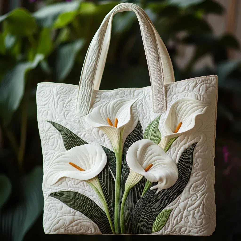 Quilted Tote Bag White Milk Cup