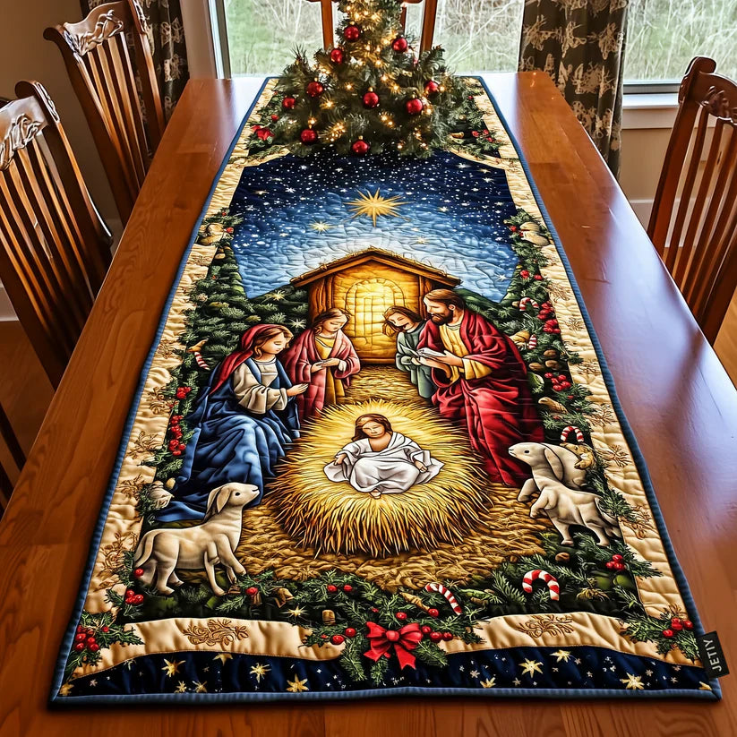 Chemin de table matelassé – Étoile de Bethléem