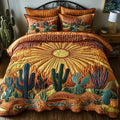 3-Piece Quilted Bedding Set - Dawn on the Cactus