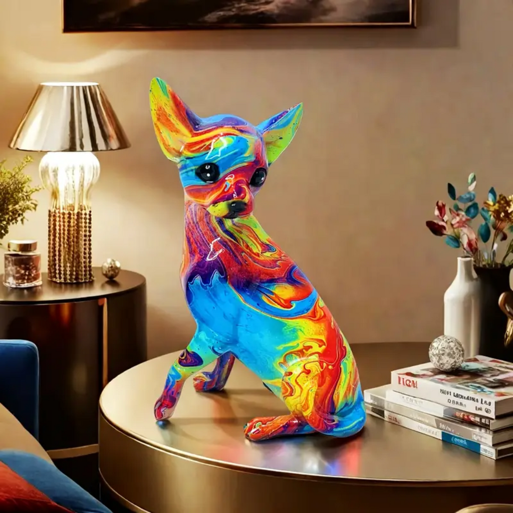 Lampe Chihuahua Table in Vibrant Resin
