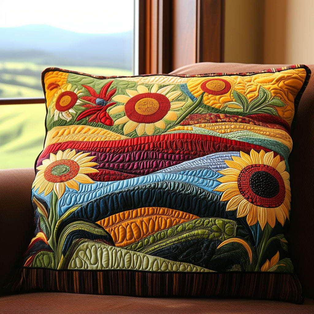Taie d'oreiller matelassée Country Sunflower Dreams