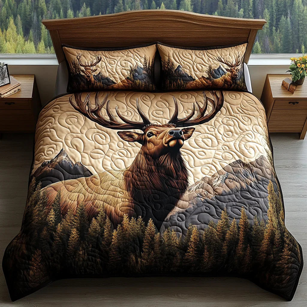 3-Piece Quilted Bedding Set - Woodland Animals