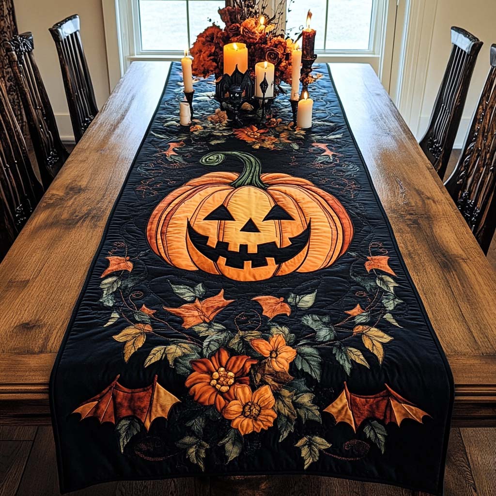 Chemin de table matelassé – Joie d'Halloween