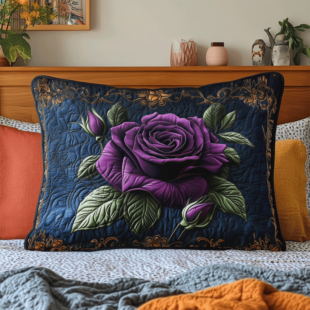 Taie d'oreiller matelassée Elegance Lavender