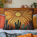 Taie d'oreiller matelassée Lever de Soleil Cactus