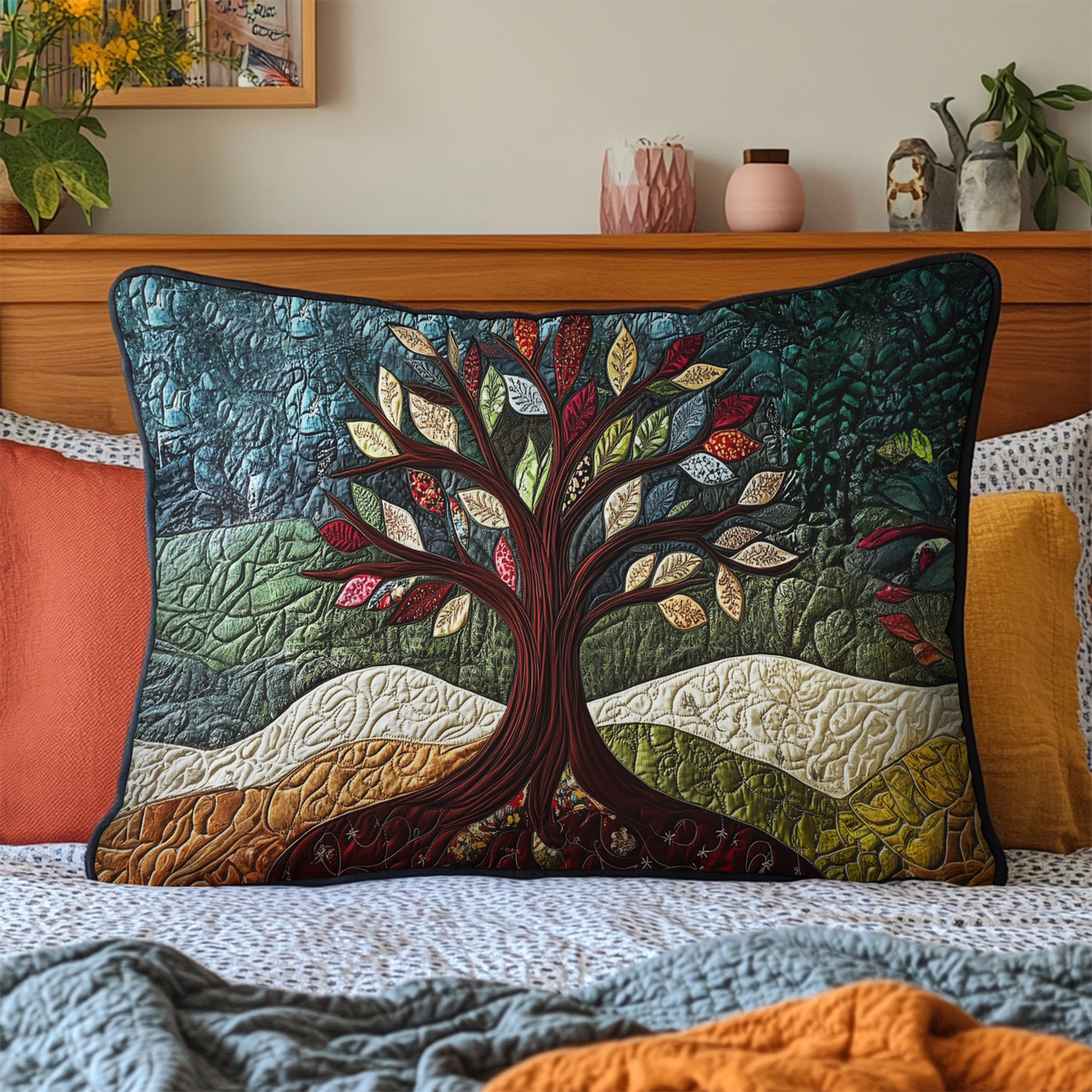 Taie d'oreiller matelassée Nature Embrace