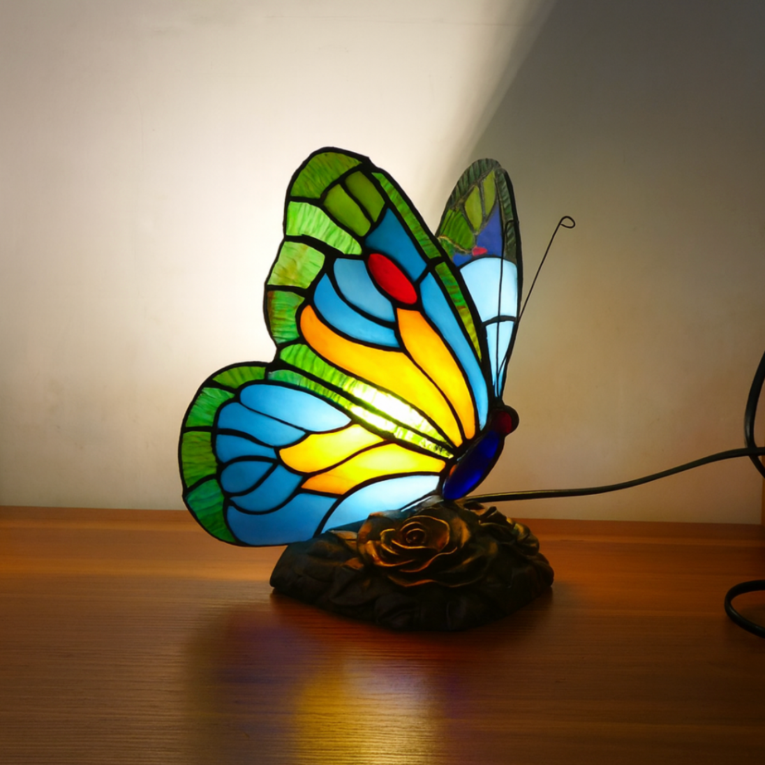 Lampe Carved Blue Butterfly