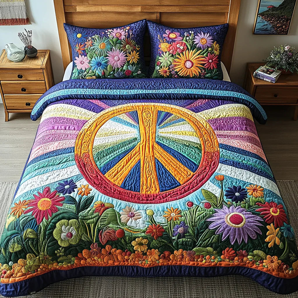 Ensemble de literie matelassée 3 pièces – Rêves Tie-Dye