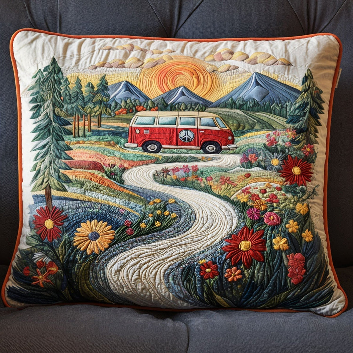 Vintage Wanderlust Quilted Pillowcase