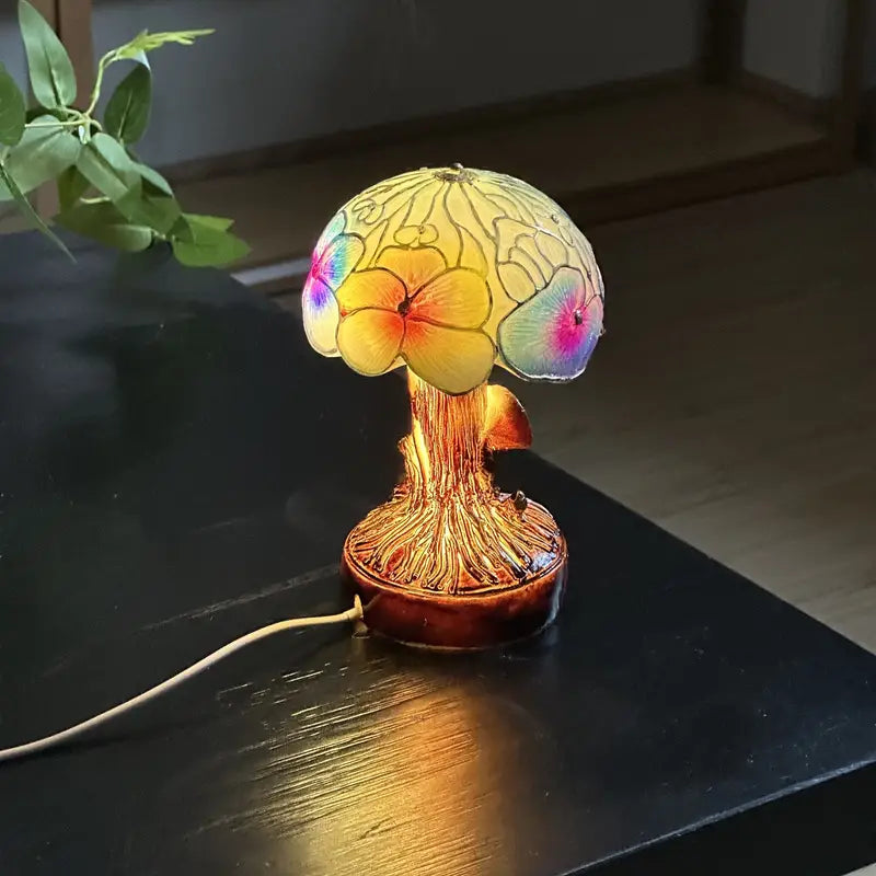 Lampe Bohemian Chic Floral Mushroom