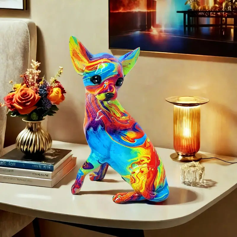 Lampe Chihuahua Table in Vibrant Resin