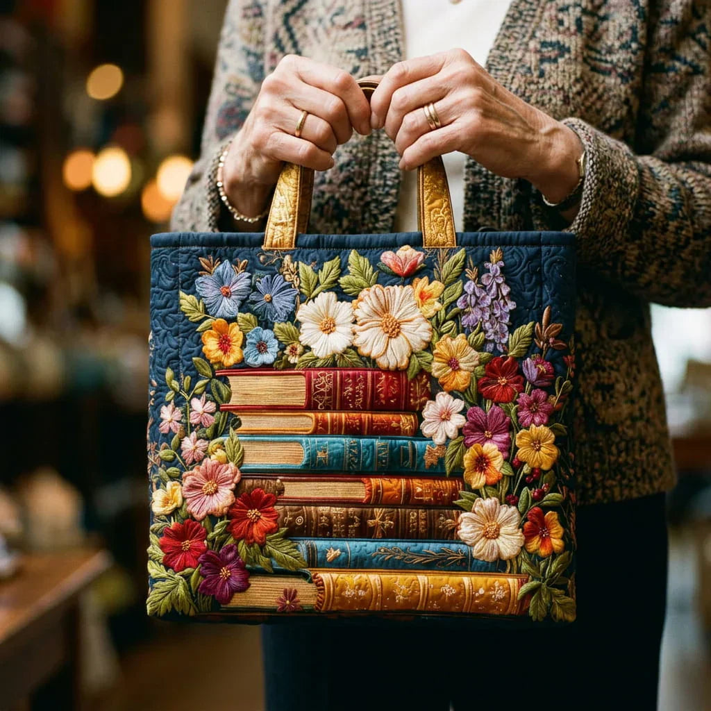 Sac fait main – Imprimé Floral et Livres