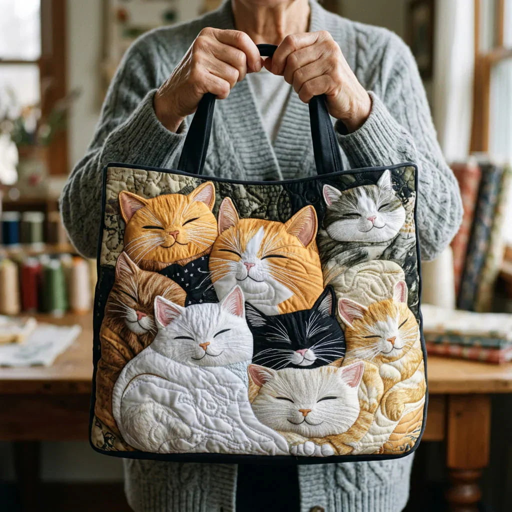 Sac matelassé fait main – Chatons Endormis