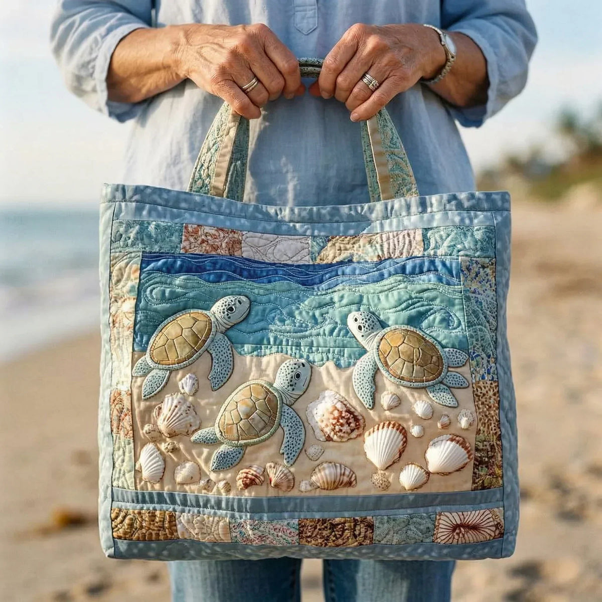 Sac matelassé fait main – Tortues de Mer