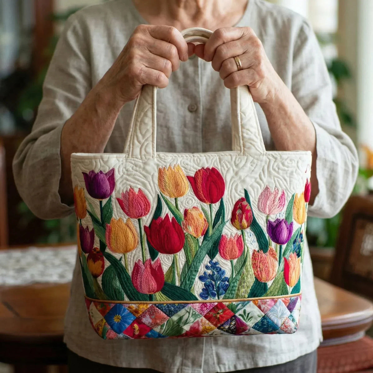 Sac matelassé – Jardin de Tulipes