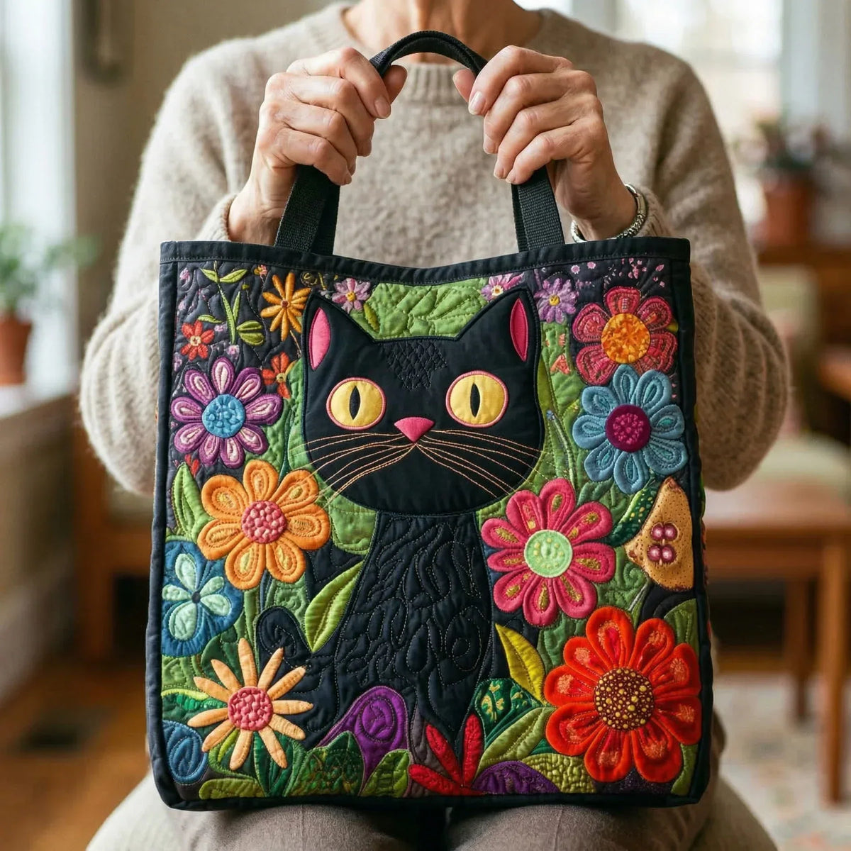 Sac matelassé – Chat Noir Enchanté
